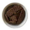 Prime Cut Duck Dog Treats in bowl Prime Cut Duck Dog Treats in bowl top view
