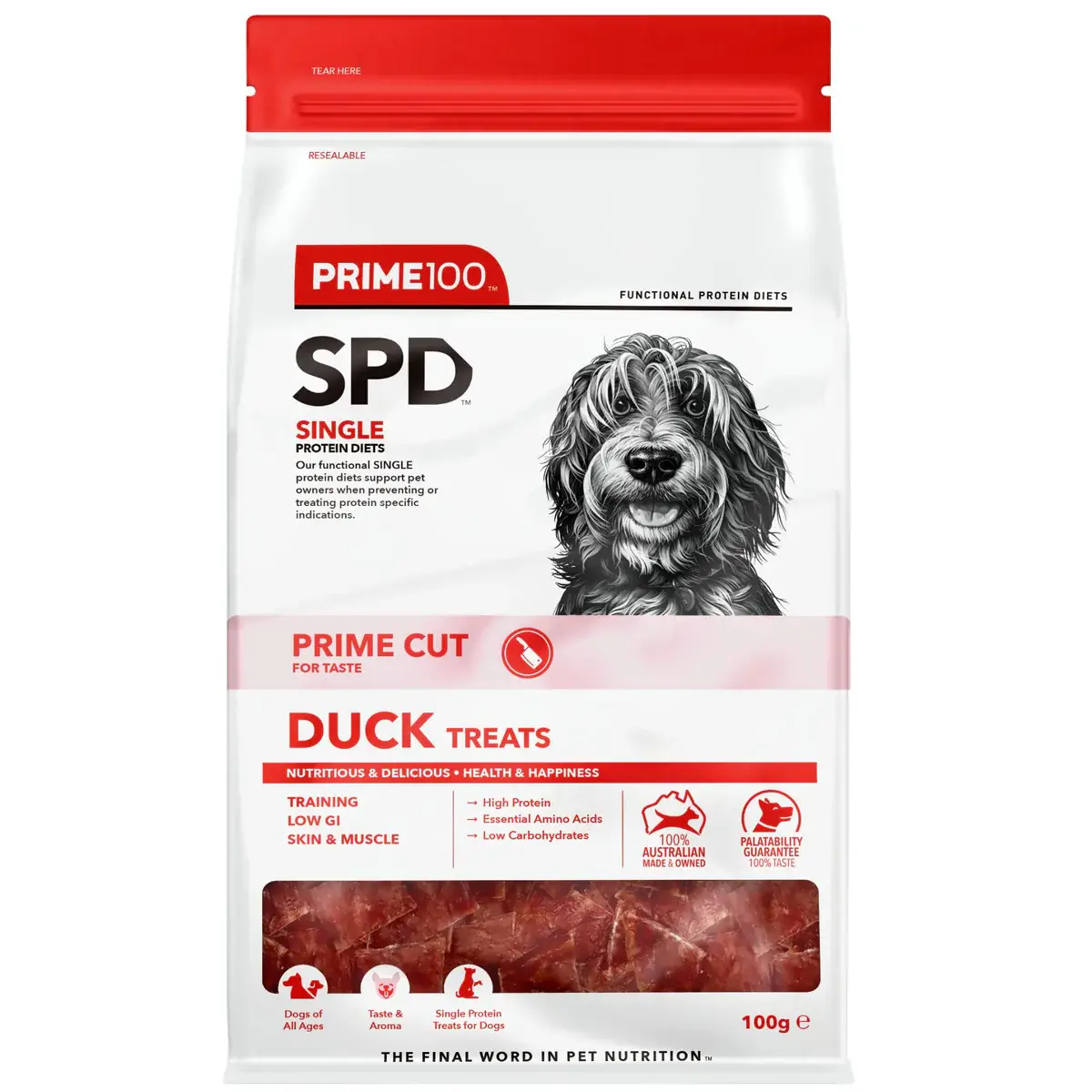 Prime Cut Duck Dog Treats packaging front