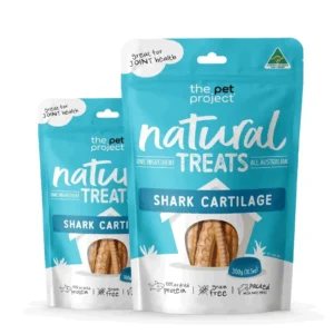 Shark Cartilage Natural Dog Treats The Pet Project packaging front 100g 300g bags