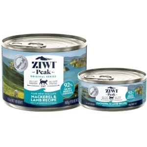 ZIWI Peak Mackerel and Lamb Recipe wet cat food 85g and 185g cans